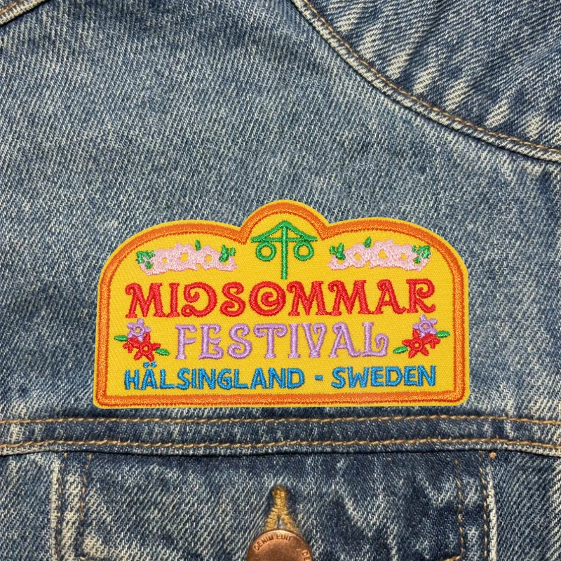1PC Midsummer Festival Embroidered Patch Iron On Y2K Carnival Inspiring Badge DIY Gift For Clothes Cap Bag Jacket Trucker Hat
