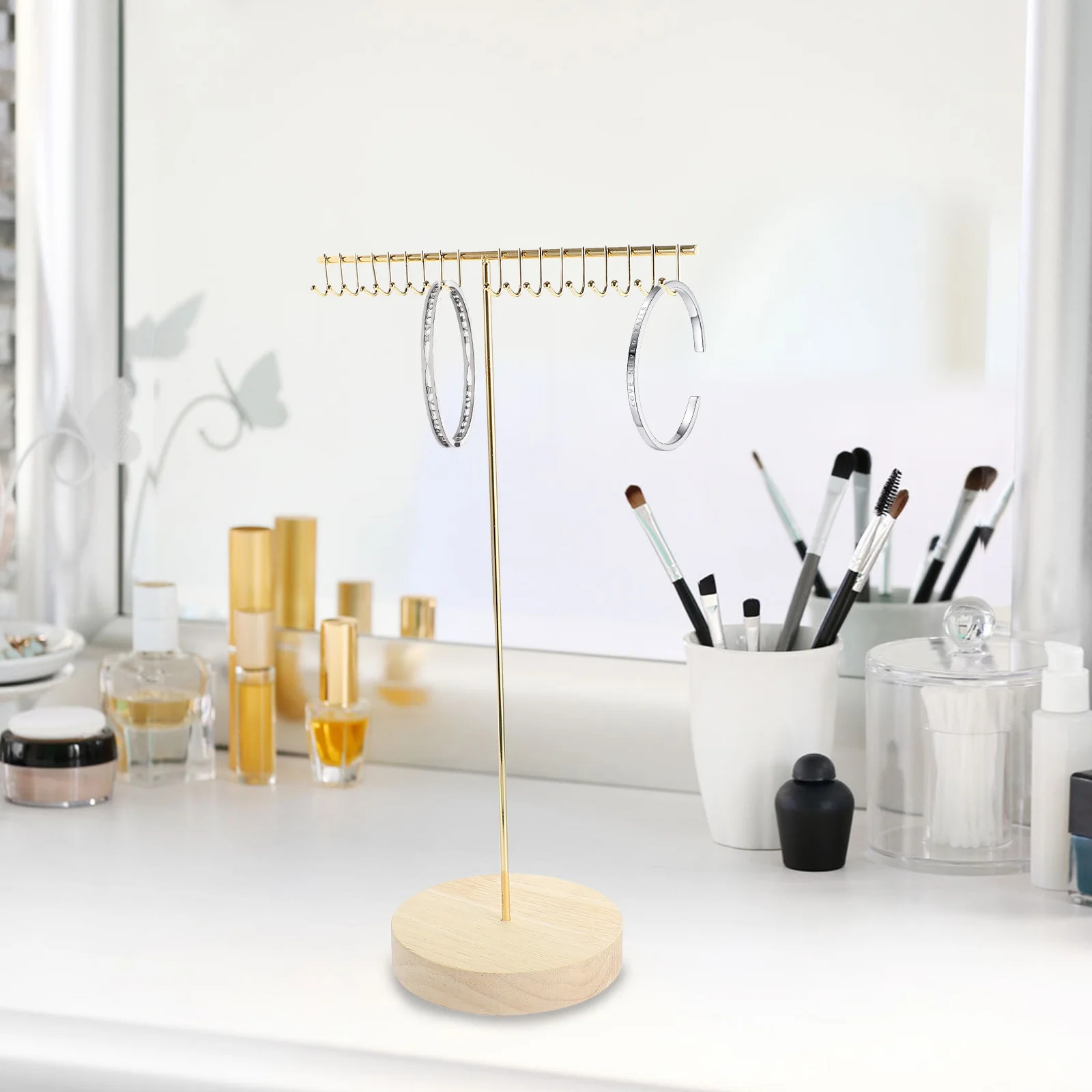 

18-Hooks Jewelry Holder Base Multifunction Necklace Stand Display Organizer Rack Jewelry Organizer with Hook