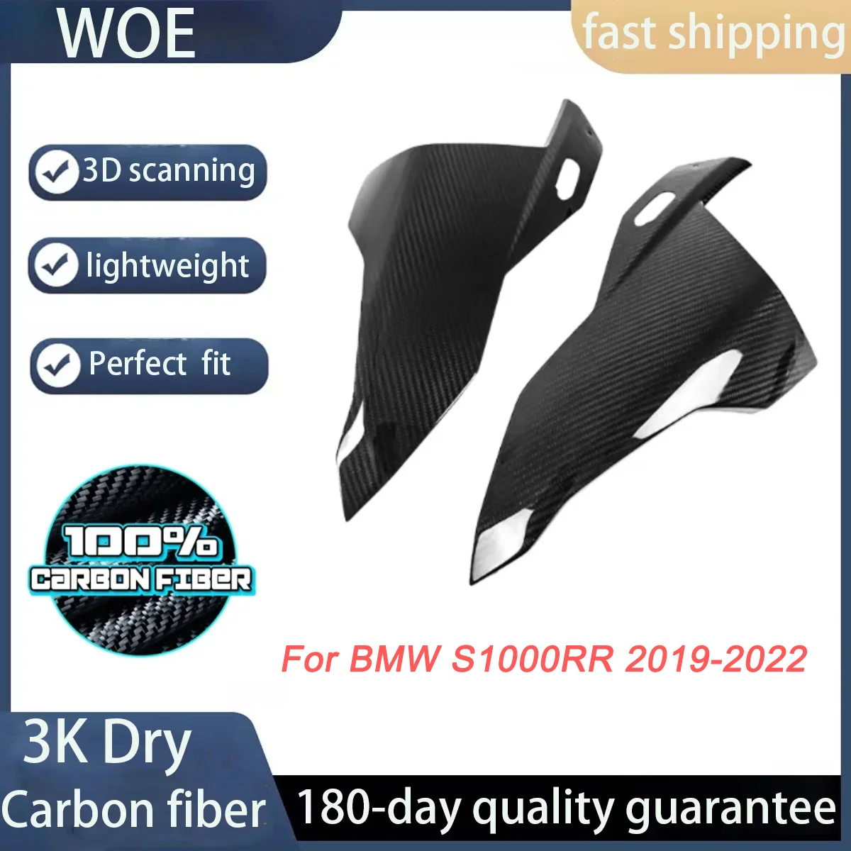 

100% Dry 3K Carbon Fiber Motorcycle Accessory Headlight Cover For BMW S1000RR 2019 2020 2021 2022 for bmw accessories