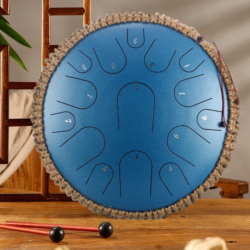 

Hotsale 13 Inch 15 Notes Handpan Steel Tongue Drum Musical Instrument C D F Tone