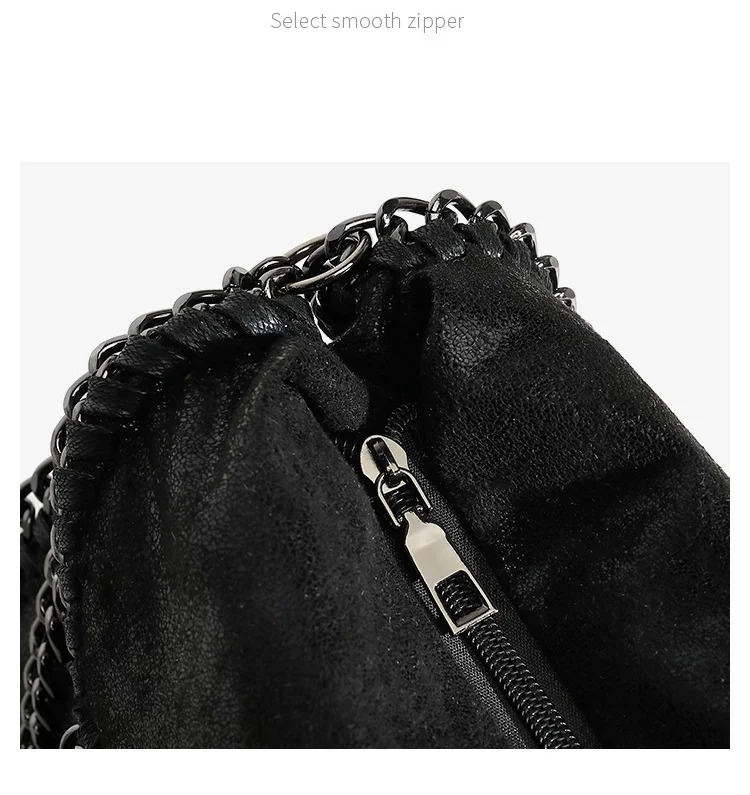 Mode frauen Kette Schulter Tasche Vintage Große Kapazität Umhängetasche Weibliche Faltbare Einfarbig Handtaschen Einkaufstaschen – Detail 24