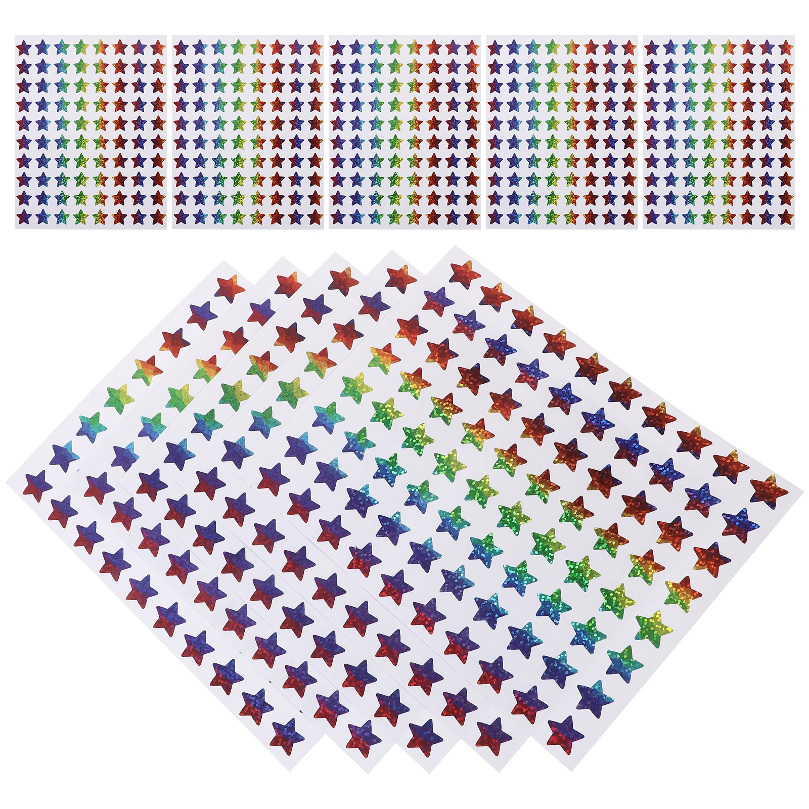 

18 Sheets Color Stickers Pentagram Scrapbooking Self-adhesive Notebook Child Glitter