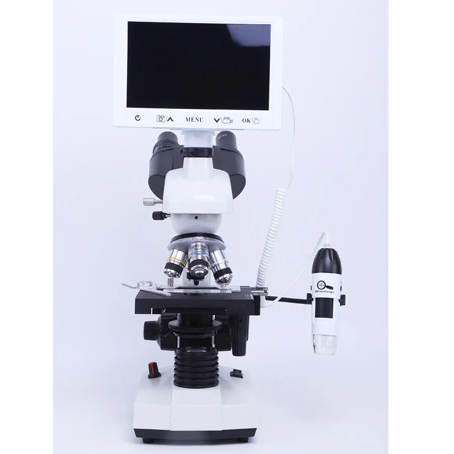 Digital Microscope with Handheld Research Grade Multifunctional Composite 1600X High-Definition 7-Inch Display Screen