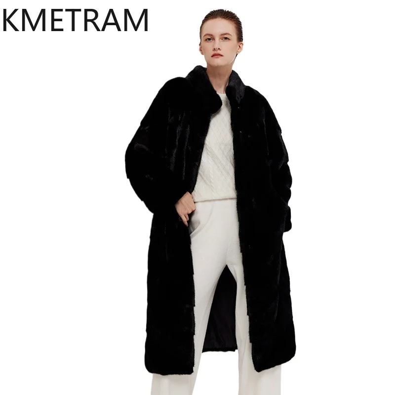 

100% Natural Mink Fur Jacket Woman Luxury Long Real Fur Coat Stand Collar Jackets for Winter Women Clothing 2025 шуба женская