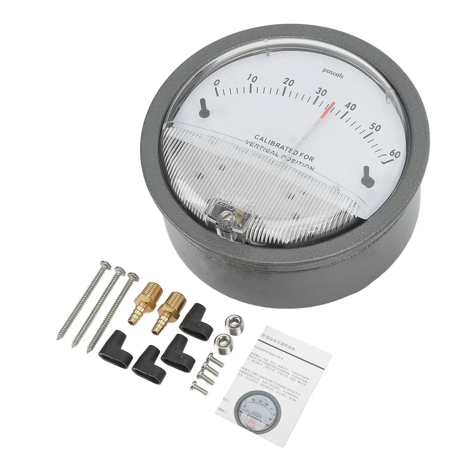

Differential Pressure Gauge Pointer Pressure Meter Plastic Shell with Scale for electronic Processing Use