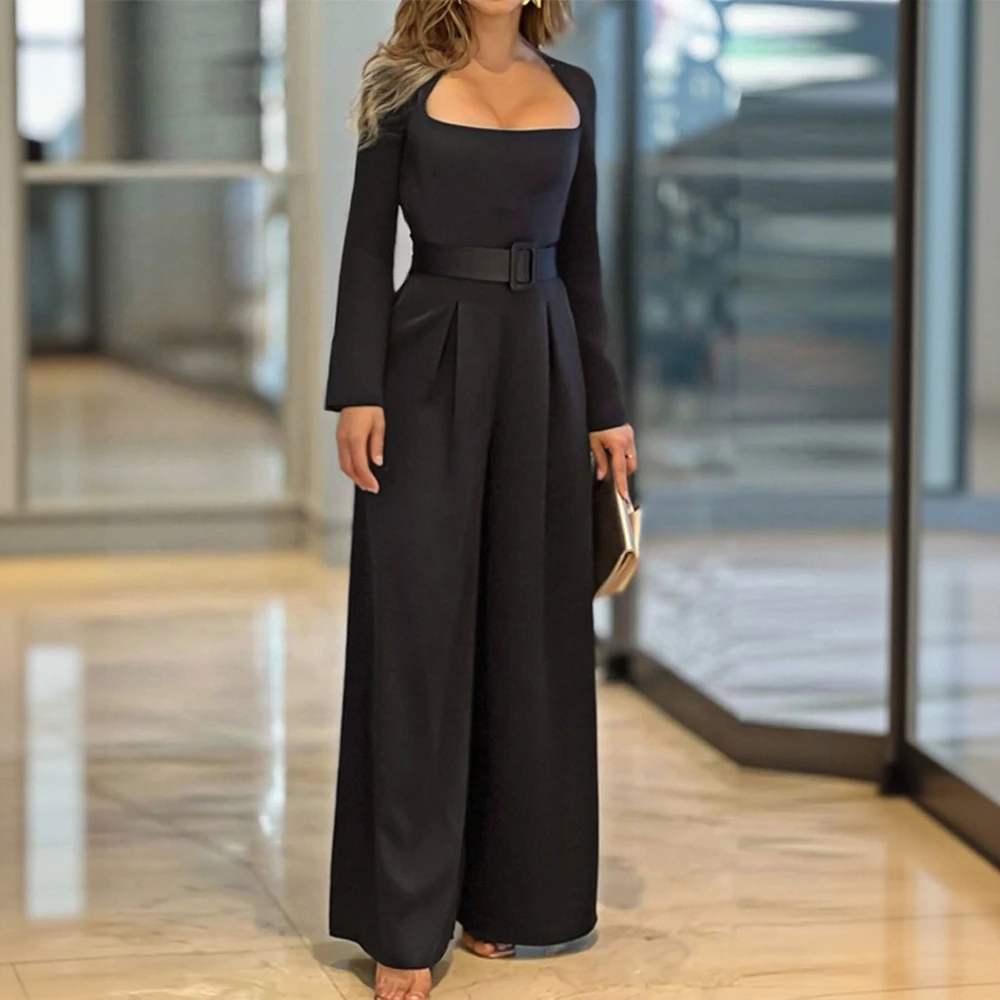 

Autumn Button Decorated Commute Style Tailored Fit Cuff Jumpsuit Women's Bottom Wear Long Pants Fashionable Casual