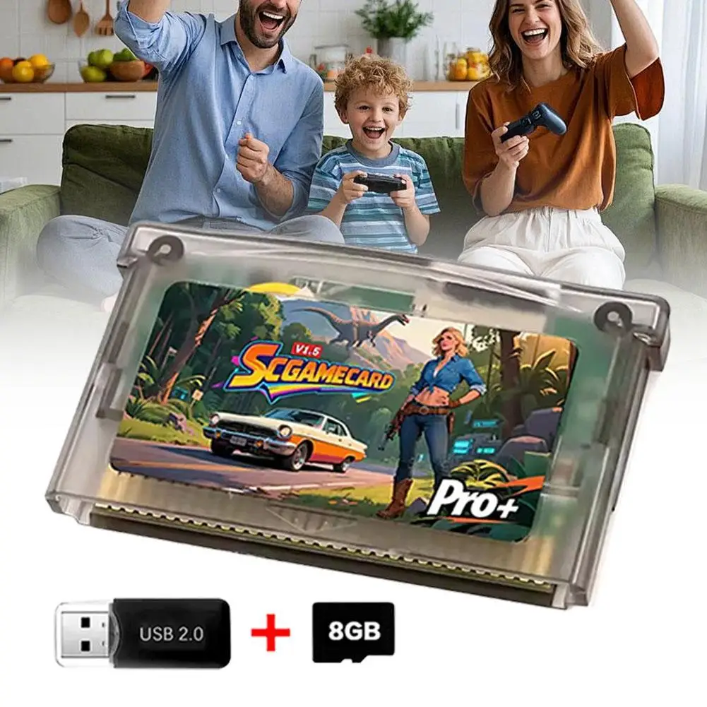 بطاقة فلاش V1.5 1000 في 1 لإصدار SC لـ GBA GBC GB NES مع محول 8G TF ملحقات وحدة التحكم في الألعاب