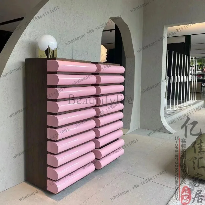 New drawer cabinet entrance decoration Italian thickened drawer color matching paint high-end custom cabinet