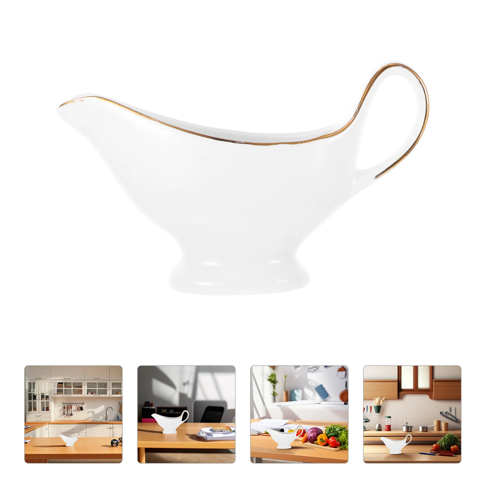 

Healthy Ceramic Gravy Boat Kitchen Sauce Container Multipurpose Easy Clean Store Home Hotel Restaurant