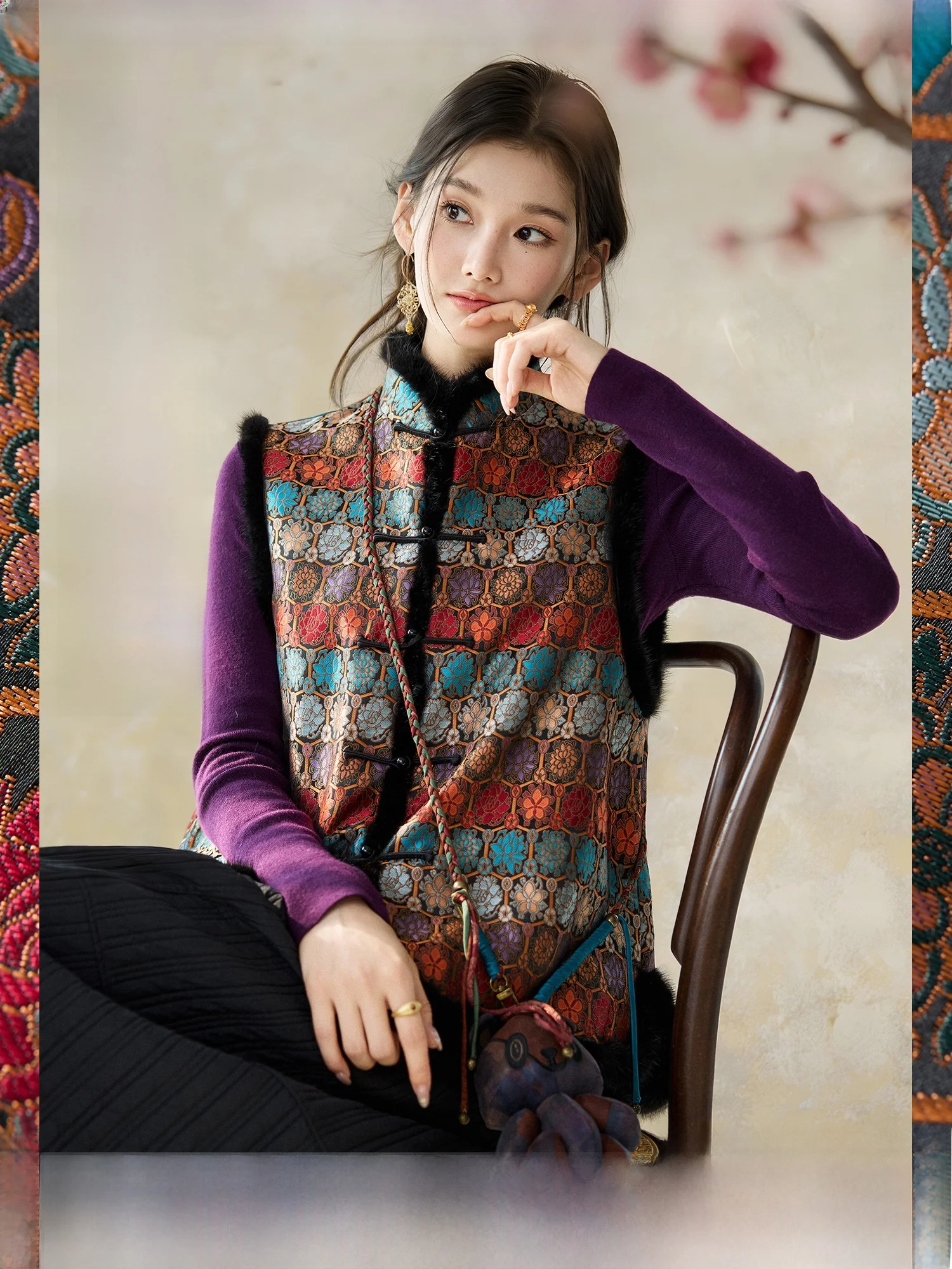 

Новая куртка NAGUAGU в китайском стиле с узором лотоса, из шелка и хлопка, с воротником-стойкой, утепленная, для повседневной носки, в национальном стиле