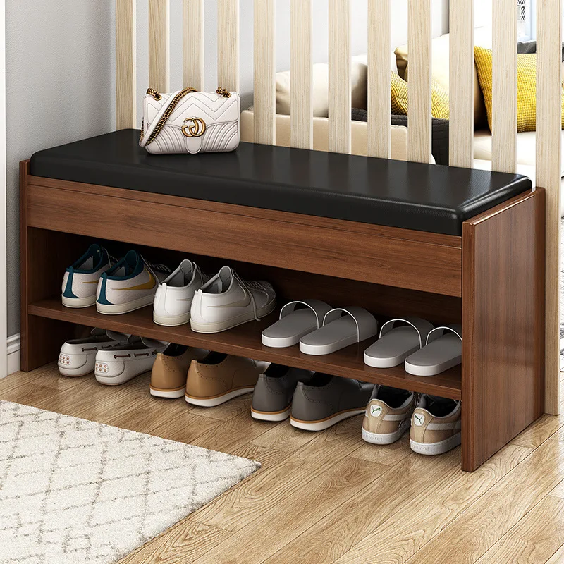 Household door shoe cabinet seat integrated stool can be seated into the door