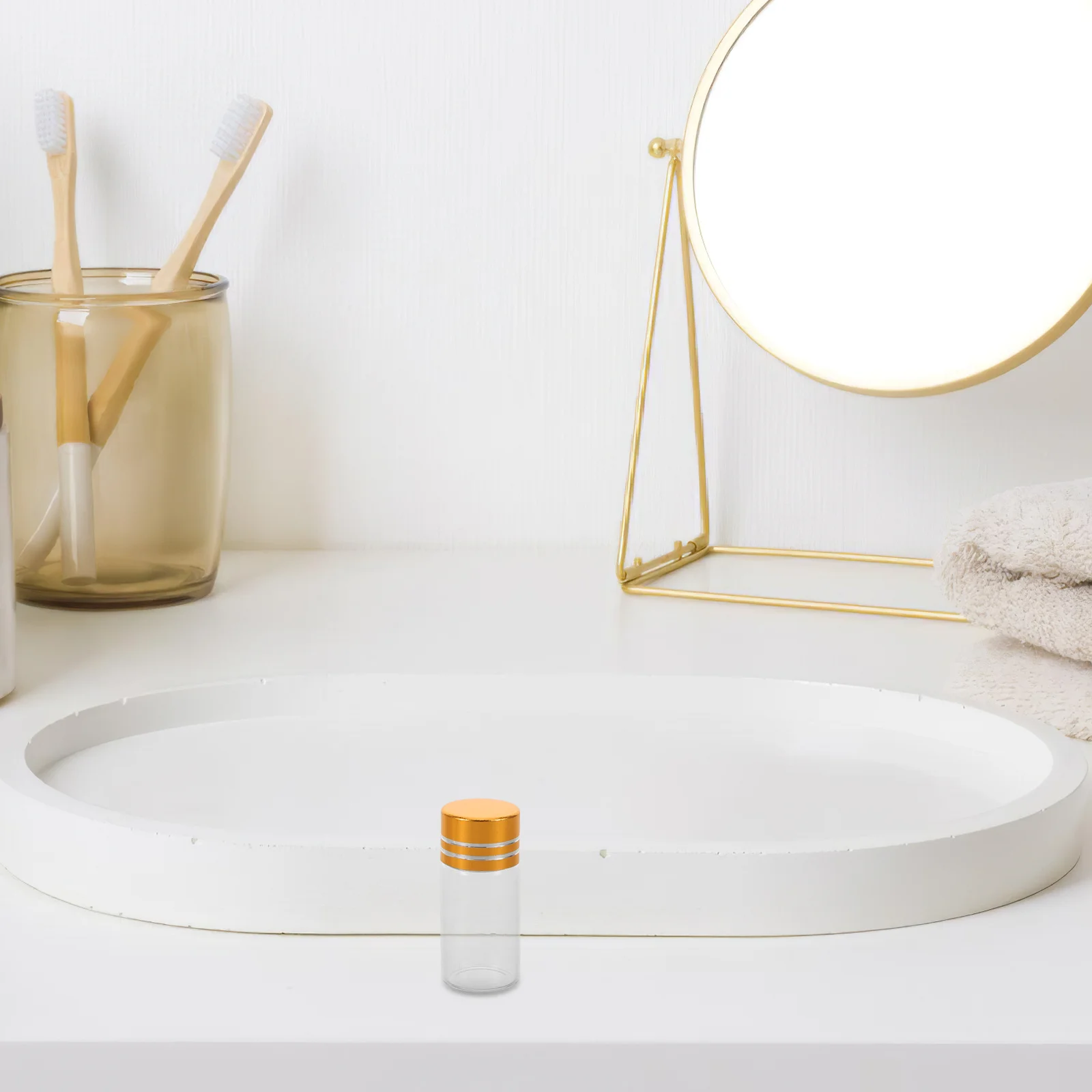 50Pcs Small Glass Sample Vials Clear Empty Bottles Leakproof Screw Cap Travel Perfume Essential Oil Miniature Liquid Storage