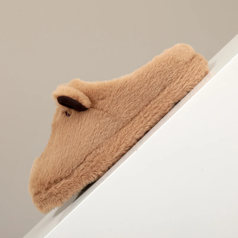 Women's Cartoon Slippers Cute Capybara Pattern Indoor Soft Sole Breathable Bedroom Non-slip Leisure Couple Home Shoes view 6