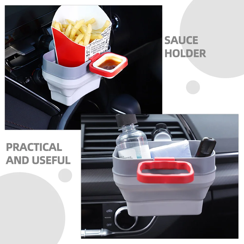 

Car French Fry Holder with Sauce Cup Air Vent Mount Dipping Condiment Organizer for Easy Access Sauce Holder for Car