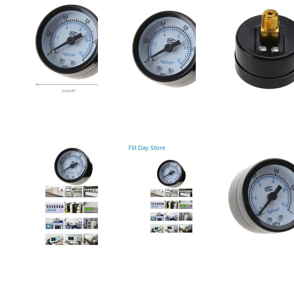 F92C Double Scale Pressure Gauge Mini Pressure Gauge for Aluminum Internal 1/4