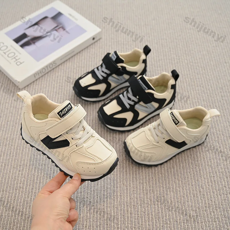

Children's White Sneakers Autumn Breathable Boys' Soft Sole Non Slip Running Shoes Lightweight Comfortable Girls' Casual Flats