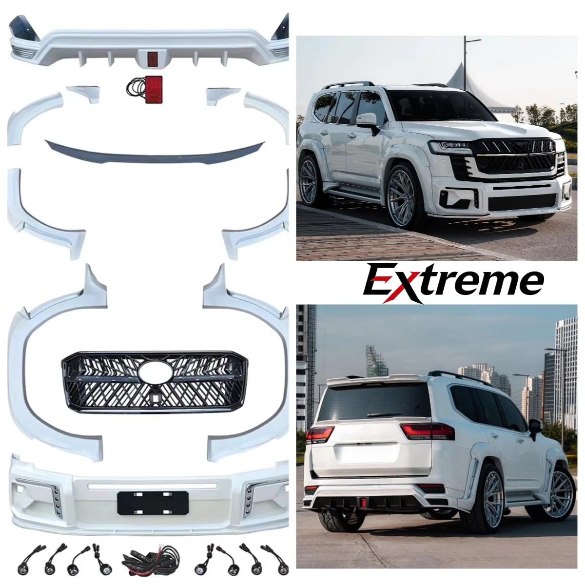 Upgrade 2022 LC300 LC 300 Facelift Wald Body Kit for Toyota Land Cruiser Landcruiser LC300 LC 200 2022-2024 Bodykit