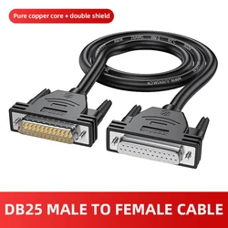 DB25 Extension Wire Pure Copper 25-pin Male to Female Connection Cord 26AWG Shielded Parallel Port Line for Computer Data Cable