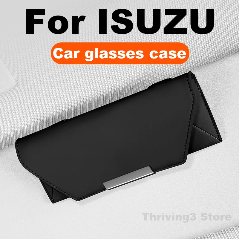 

Leather Car Glasses Case For ISUZU D-MAX MU-X Blade BEV MHEV WFR 2025 Universal Fit Auto Sun Glasses Holder ISUZU Accessories