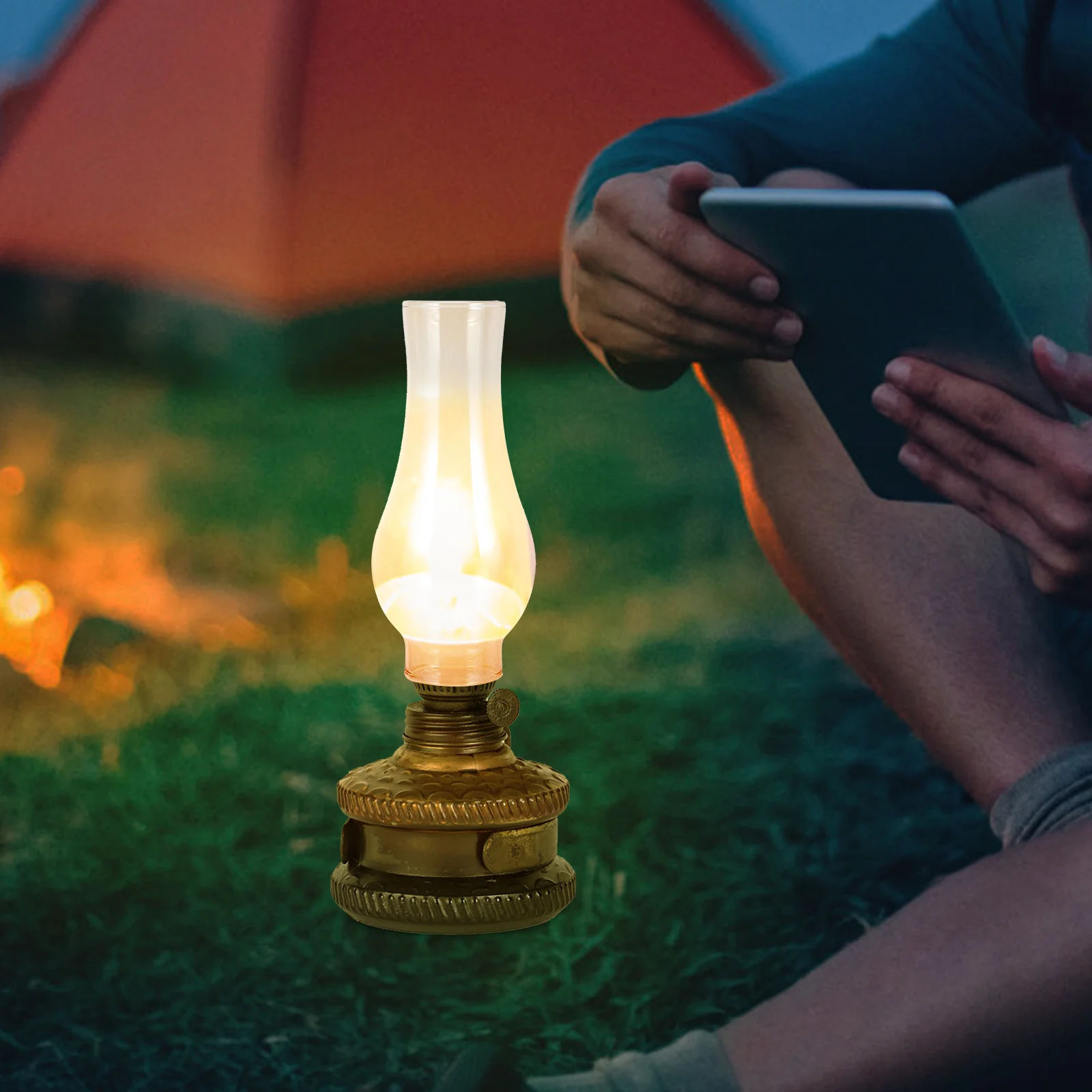 Heat Resistant Glass Lamp Chimney Retro Oil Lamp Cover Decorative Replacement for Outdoor Use Glass Craft Light Cover