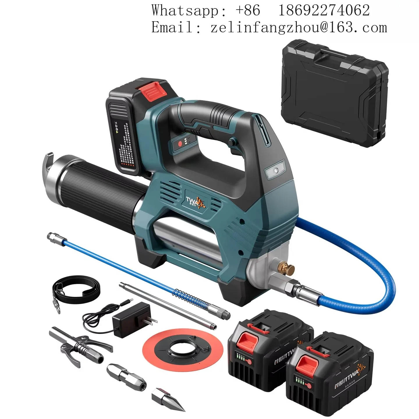 21V Cordless Grease Gun 10000PSI Lithium Battery Electric Lubricator Automatic Nozzle Machinery Maintenance Heavy Duty