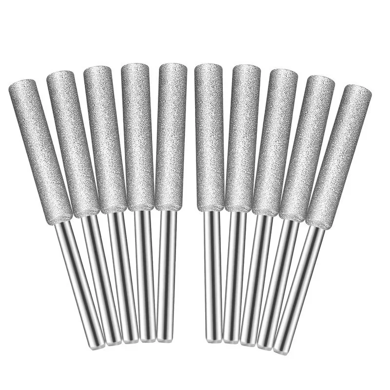 

5pcs 4mm emery grinding bit, for chainsaw, jade & metal grinding, sturdy durable chainsaw grindstone accessory for home DIY