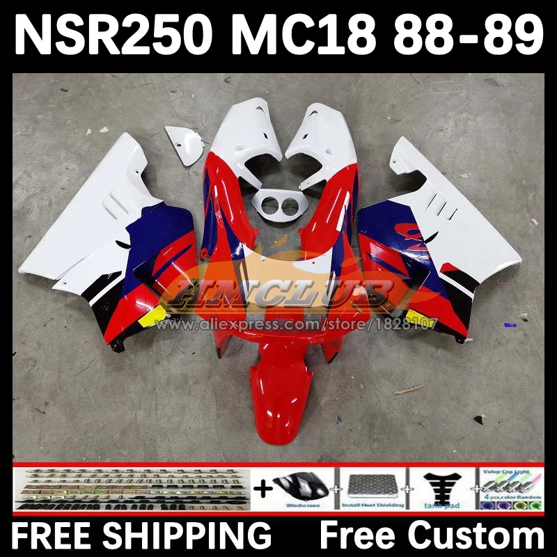 Body For HONDA NSR 250 R MC18 PGM2 NSR red white 250R NS250 NSR250R 88 89 93No.106 MC16 NSR250 R RR NSR250RR 1988 1989 Fairing