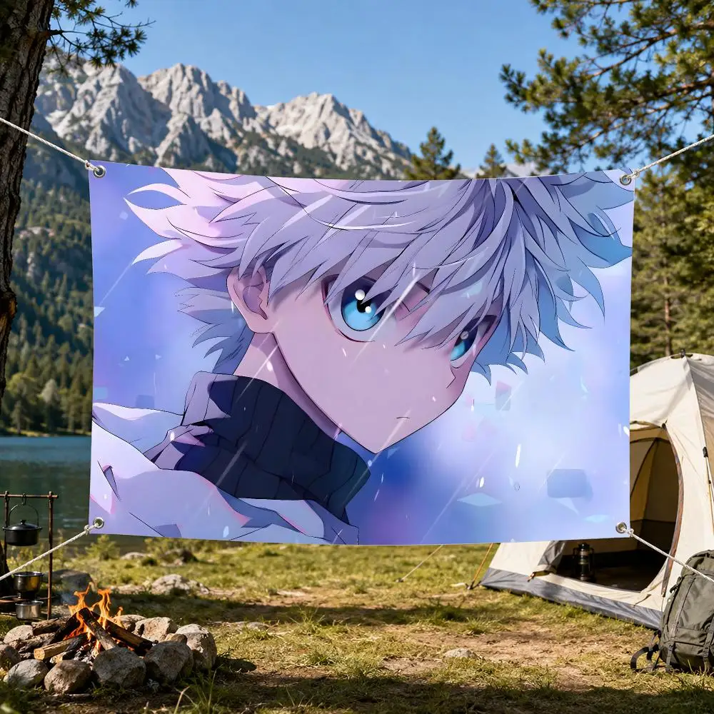 Killua Zoldyck Flags Aesthetic Wall Tapestry Printed Wall Hanging Living Room Party Outdoor Decor