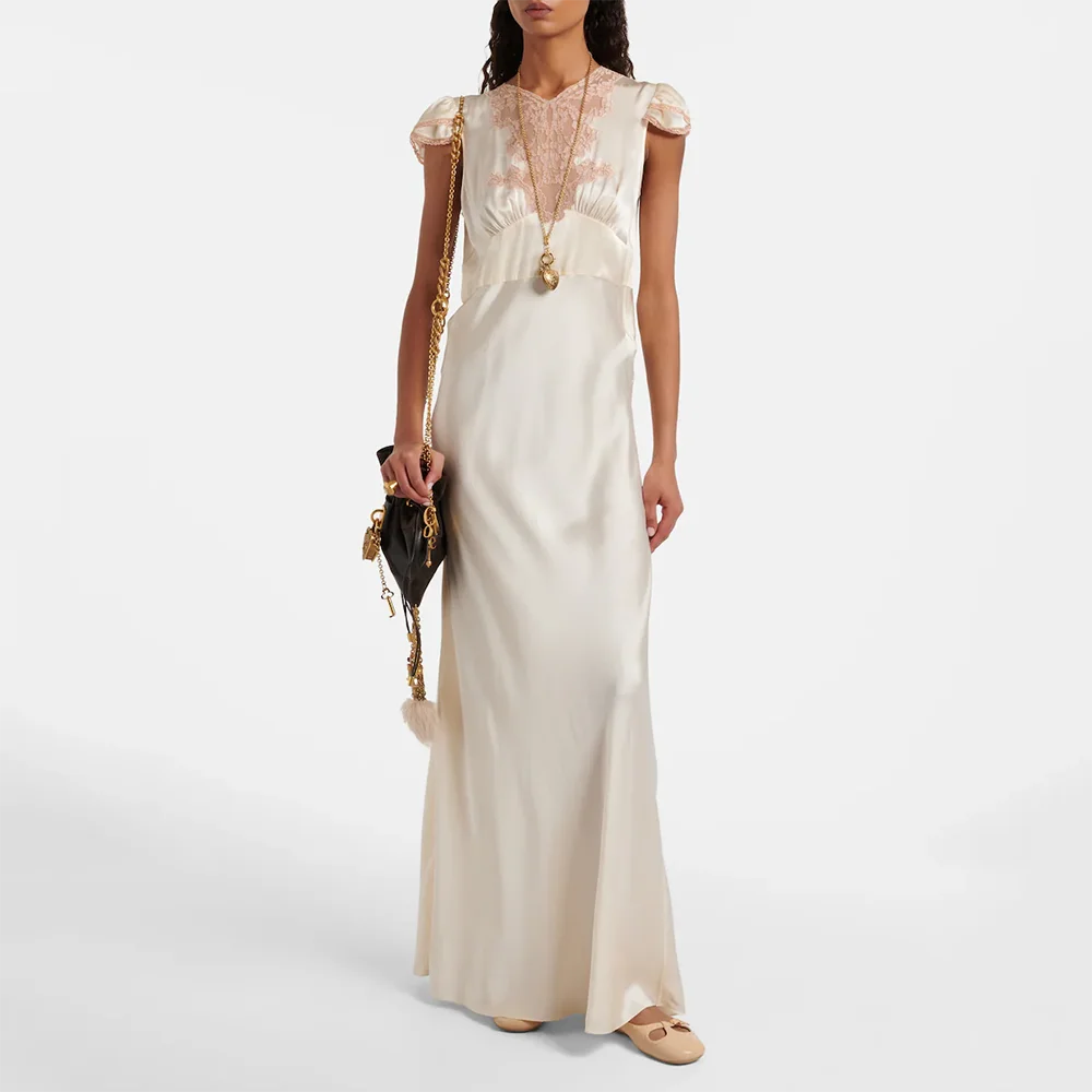 

Customzied Short Sleeves A-line Chiffon Floor Length Evening Dresses with Back Button Prom Gowns Elegant Formal Party Dress
