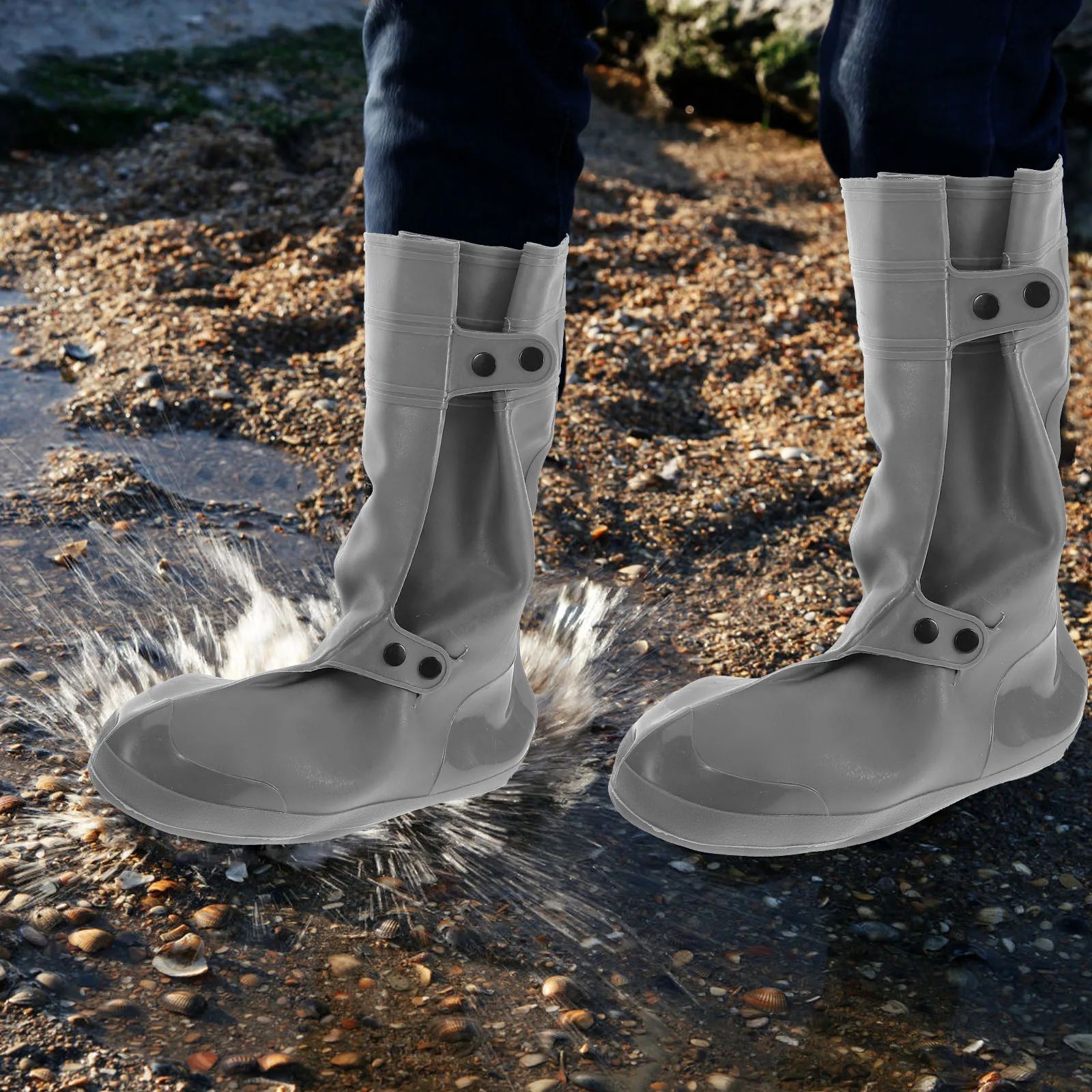 

Thickened Anti slip Rain Shoe Covers Boot Overshoes Adult Hiking Reusable Outdoor Protector Waterproof Snow Shoes Cover Adults