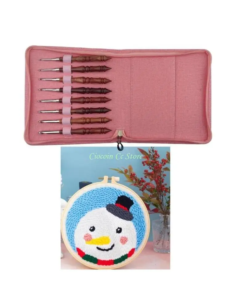 

X90F 8 шт. эргономичная ручка крючок для вязания крючком набор крючков с деревянной ручкой игла для вязания крючком 3,0 мм-7,0