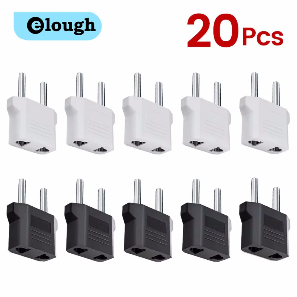elough 1-20szt Adaptery wtyczek elektrycznych z USA do UE Konwerter zasilania podróżnego z USA do Chin KR do Europy Adapter wtyczki