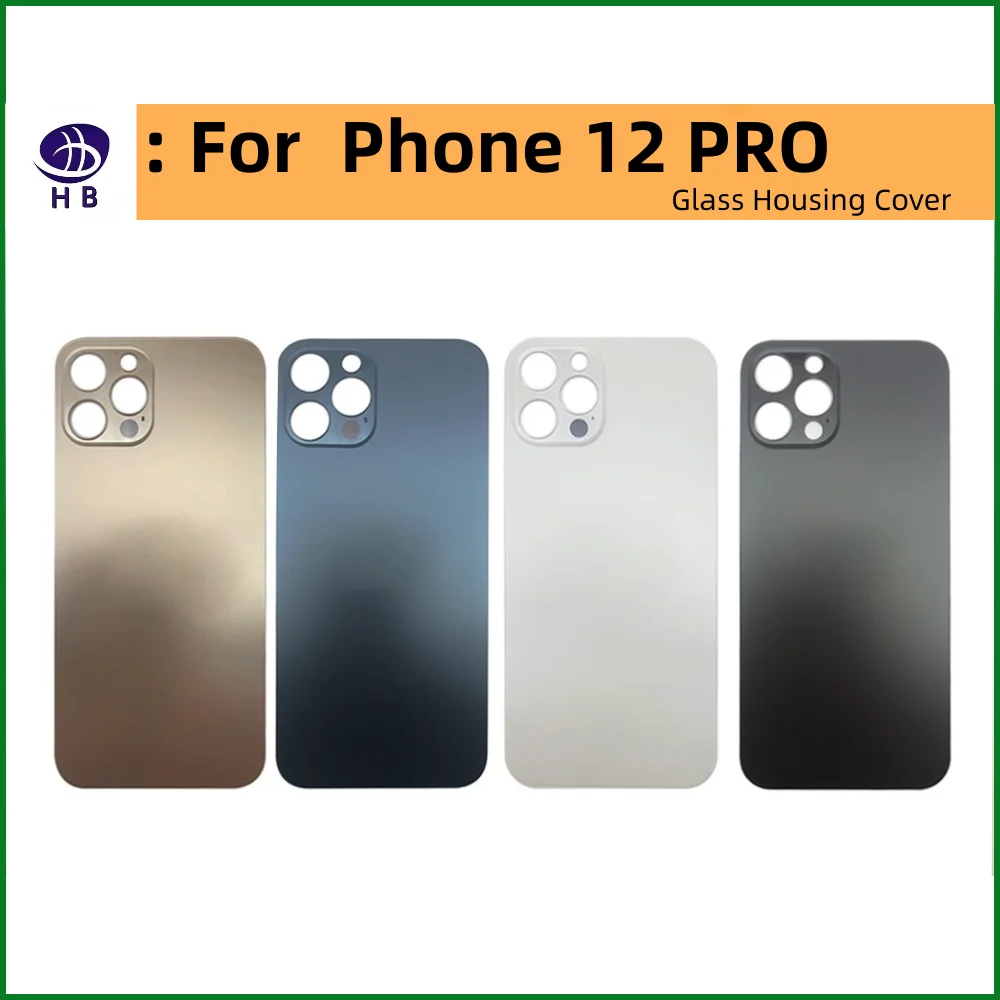 5 pcs Back Cover For iPhone 11 12 13 14 15 Pro Max Back Glass Large Camera Hole Replacement Rear Battery Cover Glass Housing