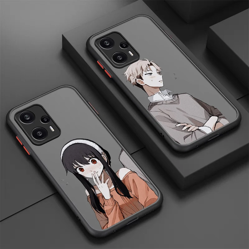 SPY X FAMILY For POCO X5 X4 X3 NFC X2 M5S M6 M4 M3 M2 C51 F5 F4 GT Pro Frosted Translucent Phone Case