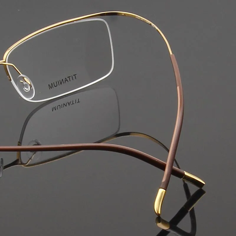 Unisex Pure Titanium Prescription Eyeglasses Customizable High Elasticity Frame Fill Resin Lenses Personalized Spectacles