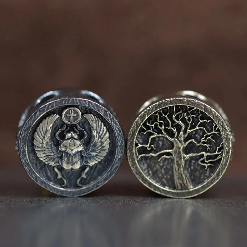 

Dung Beetle Ankh Brass Knife Beads Punk EDC Outdoor DIY Paracord Woven Lanyard Pendant Retro Umbrella Rope Bracelets Accessories