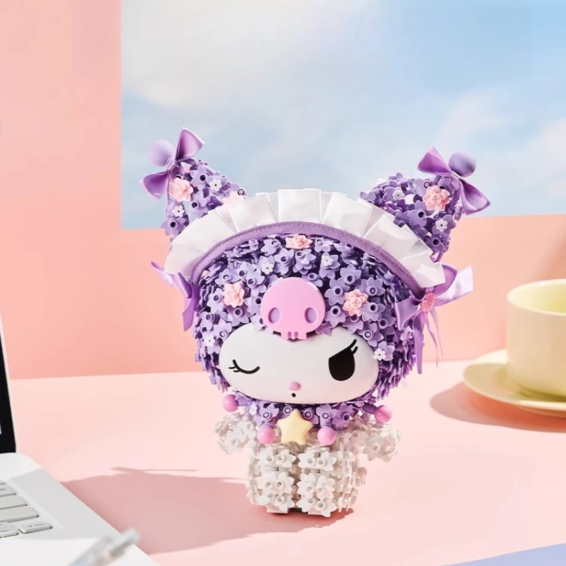 Sanrio Bouwstenen Kuromi Taarten Desktop Decoratie Puzzel Assembleren Model Speelgoed Verjaardagscadeaus voor jongens en meisjes