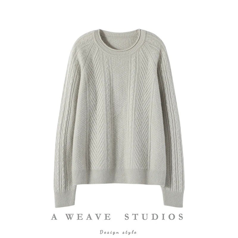 

Новый шикарный женский свитер из 100% кашемира, вязаный локон, пуловер с круглым вырезом и длинными рукавами, осень-зима, плотная мягкая одежда, топы