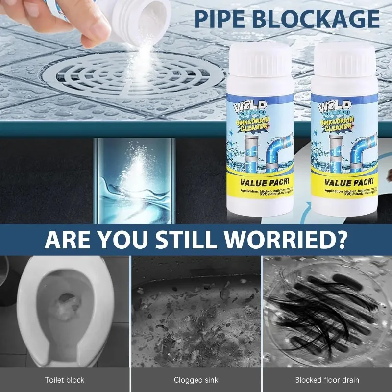 110g Powerful Sink Drain Cleaners Portable Powder Cleaning Tool Super Clog Remover Powder Agent for Kitchen Toilet Pipe Dredging view 6