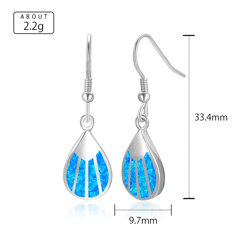 MYOP Trendy Shell Shape Jewelry Earring For Women Synthetic Blue Fire Opal Purple Earrings Party Gift