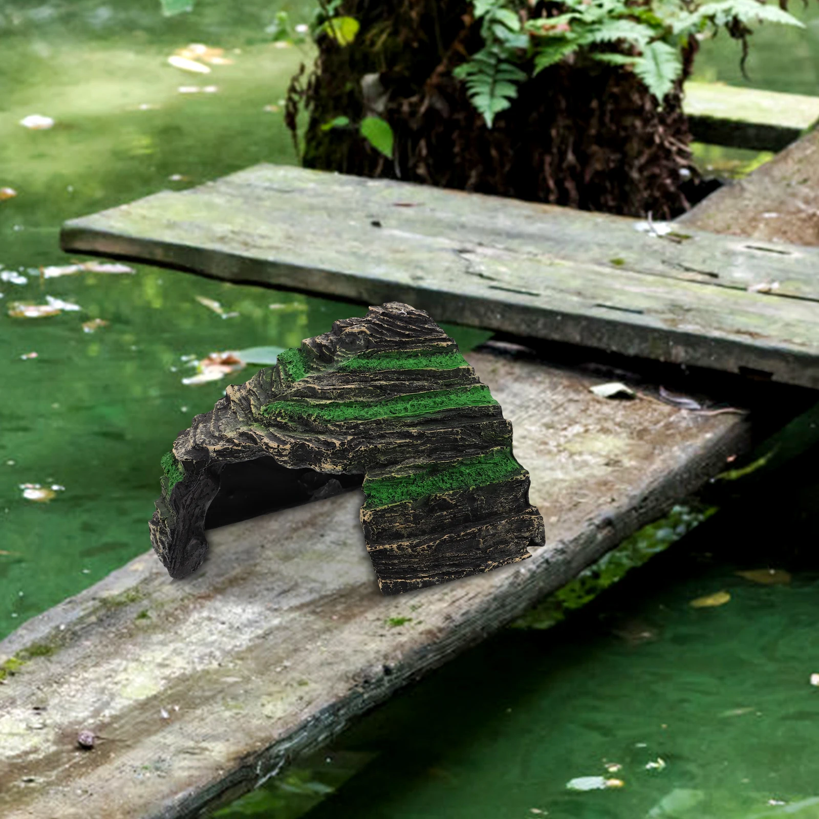 

Resin Turtle Basking Shelter Aquarium Reptile Hide Unique Design Safe Water Quality Easy Install Versatile Climbing Platform Pet
