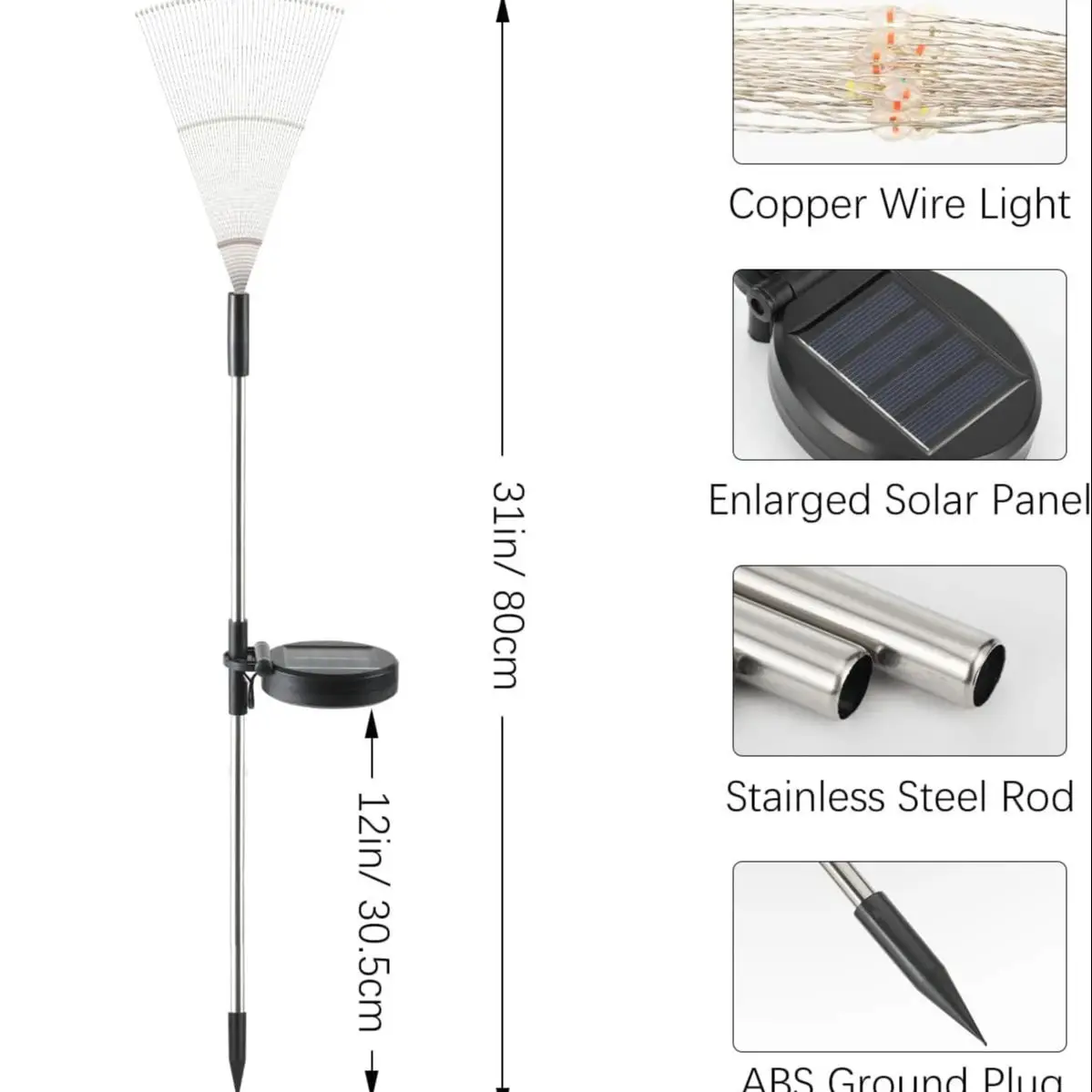 Ocho modos de luces de fuegos artificiales solares LED impermeable para bodas / ip65 Garden 8 / luces / modo de decoración de luces al aire libre festivas decoración de dientes de León