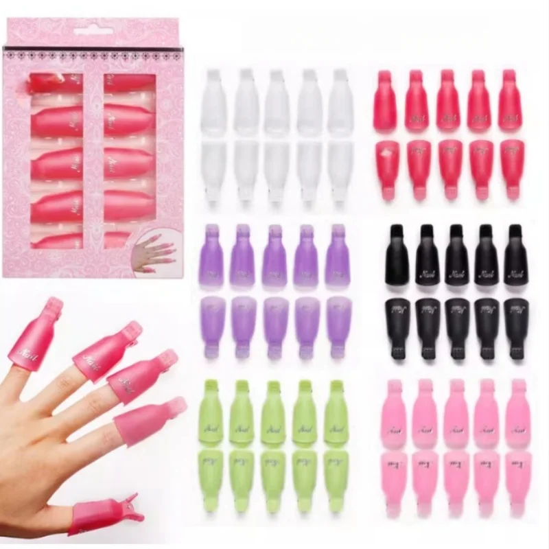 

10 Pcs/Bag Multi-color Nail Art Removal Clip Manicure Soak Off Cap Clips Nails Cleaning Tools Soak Off Wrap Remover Glue Tools