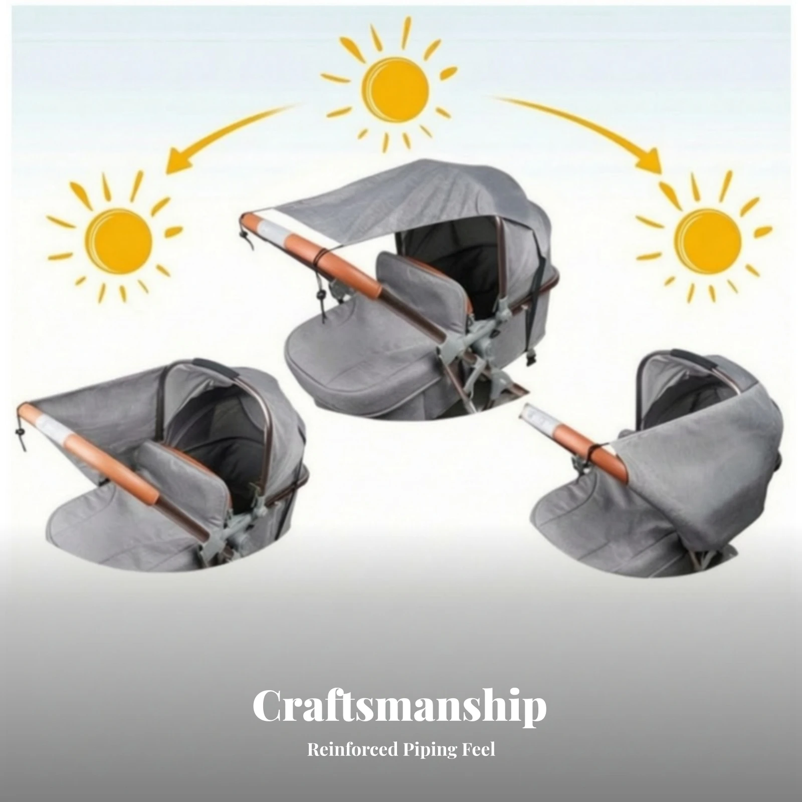 Stroller Sunshade Canopy Adjustable Stroller Canopy with Elastic Bands Waterproof Easy to Install for Baby, Outdoor Walks
