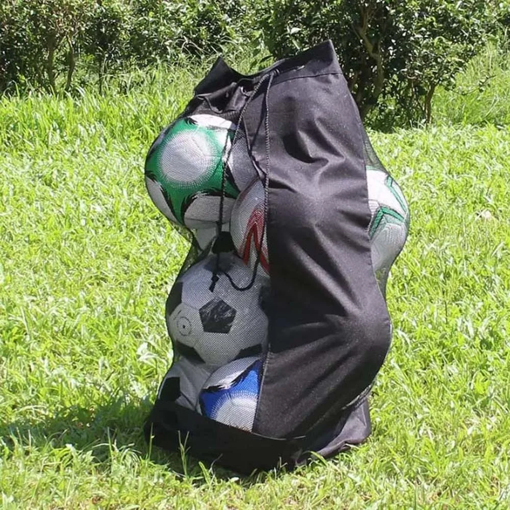 Saco de armazenamento de bolas de futebol durável grande capacidade bolas de prevenção de riscos transportar bolsa de ombro lona leve