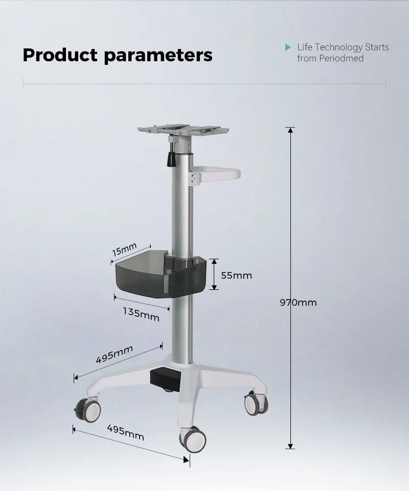 Medical Cart with Steel Wheels, Hospital Medical Cart Medical Apparatus Cart