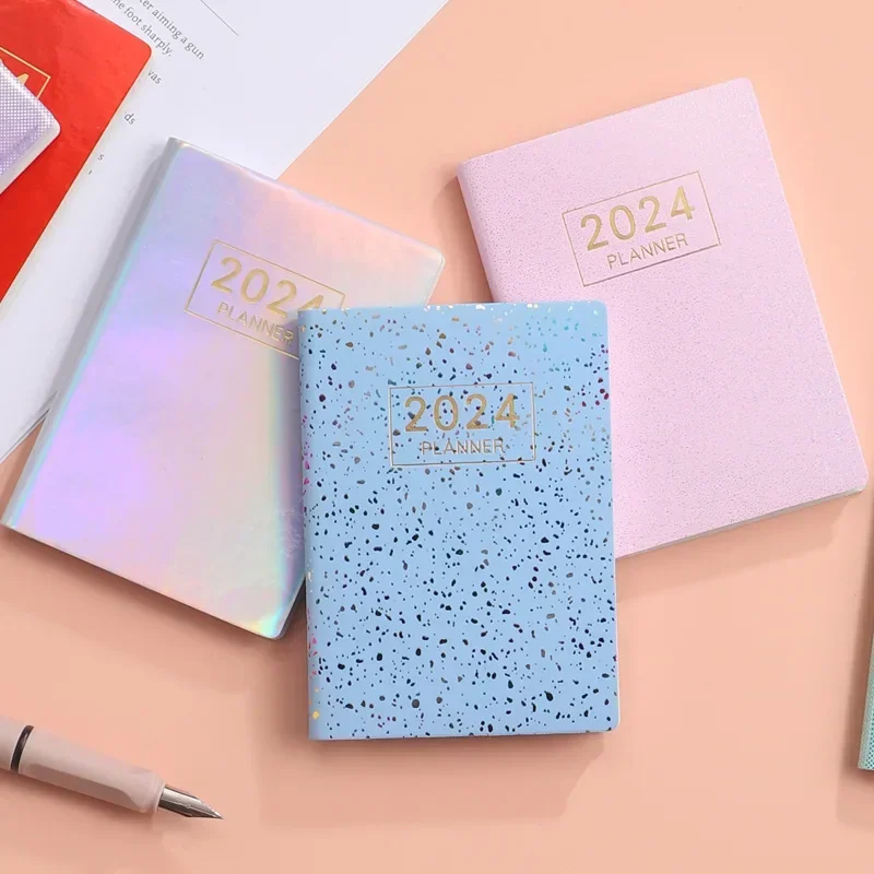 Laser Agenda 2024 Planner Notebook Cuadernos Cahier Colorful Note Book Planner 2024 Journal Libretas Diary Cuaderno Notebooks