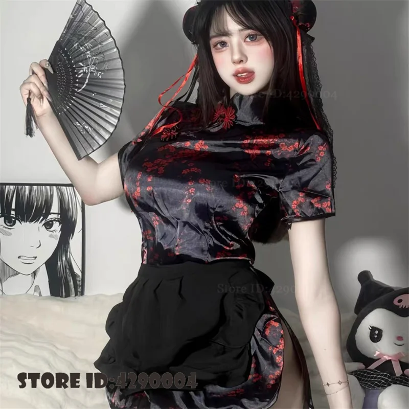 

Big Size Traditional Qipao Chinese Dress Cosplay Maid Outfit Costumes Sexy New Chinese Style Lolita Dress Cheongsam Vestidos