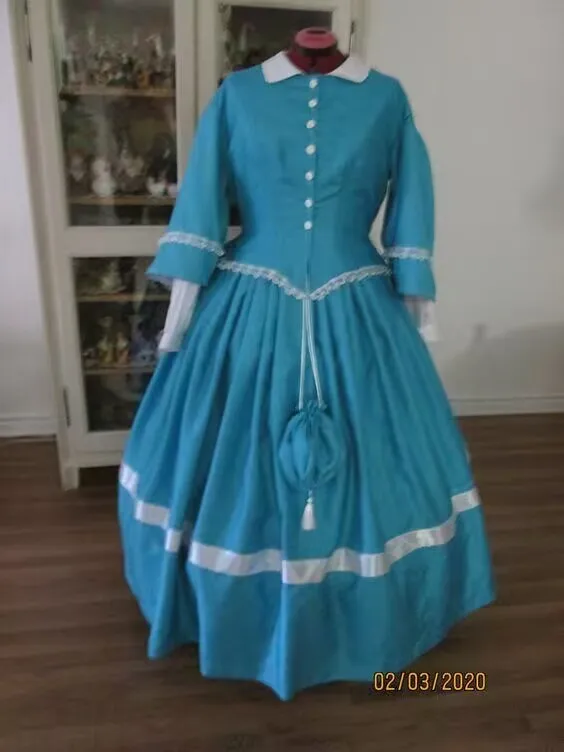 

Medieval Blue Renaissance Rococo Belle Marie Antoinette Dress Victorian Dress 1860s Civil War Dress Historical Ball Gown