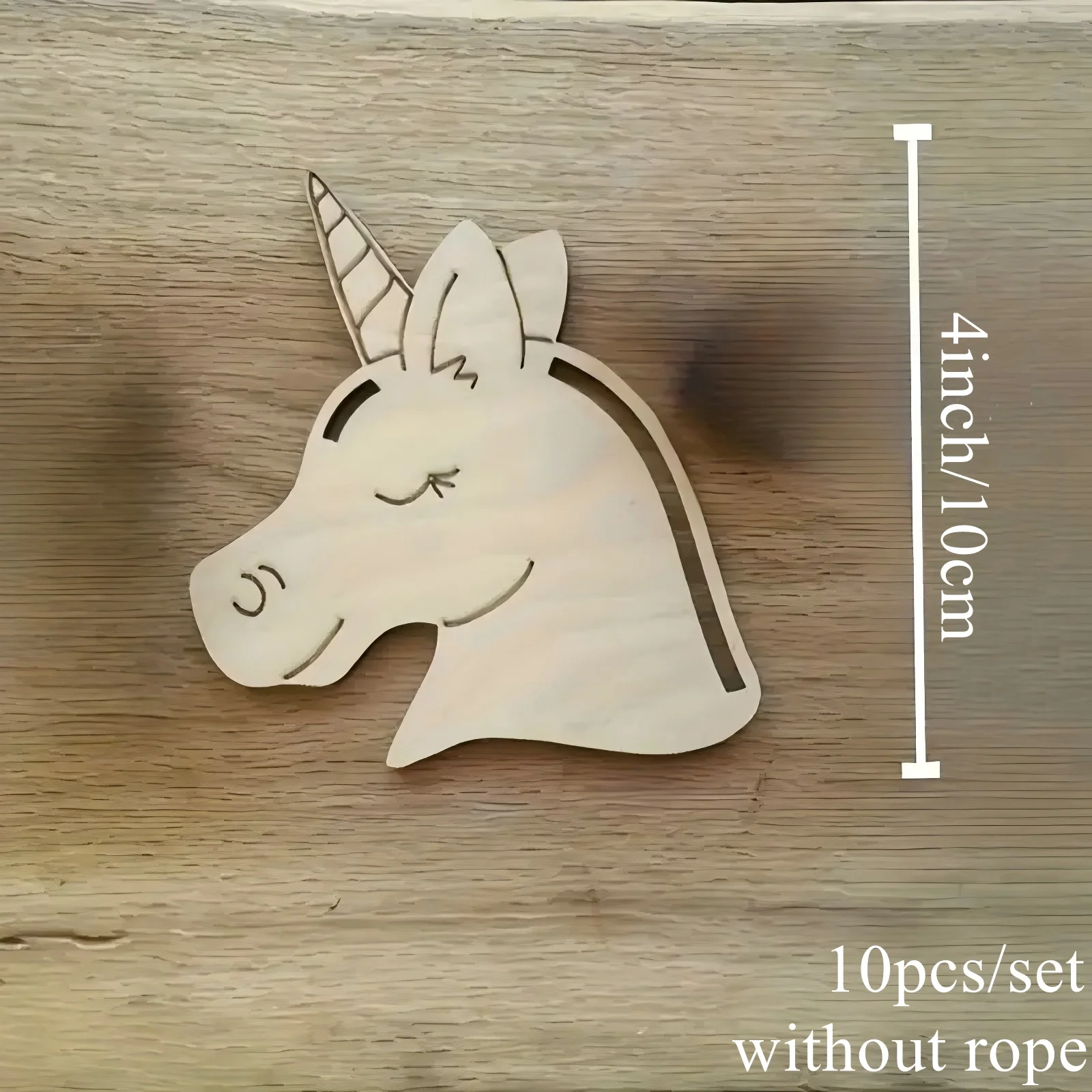 10pcs Unicorn-shaped Hollowed Wooden Slices Crafts for Wedding Birthday Party Decorations, Wooden Hanging Ornaments,DIY Gifts